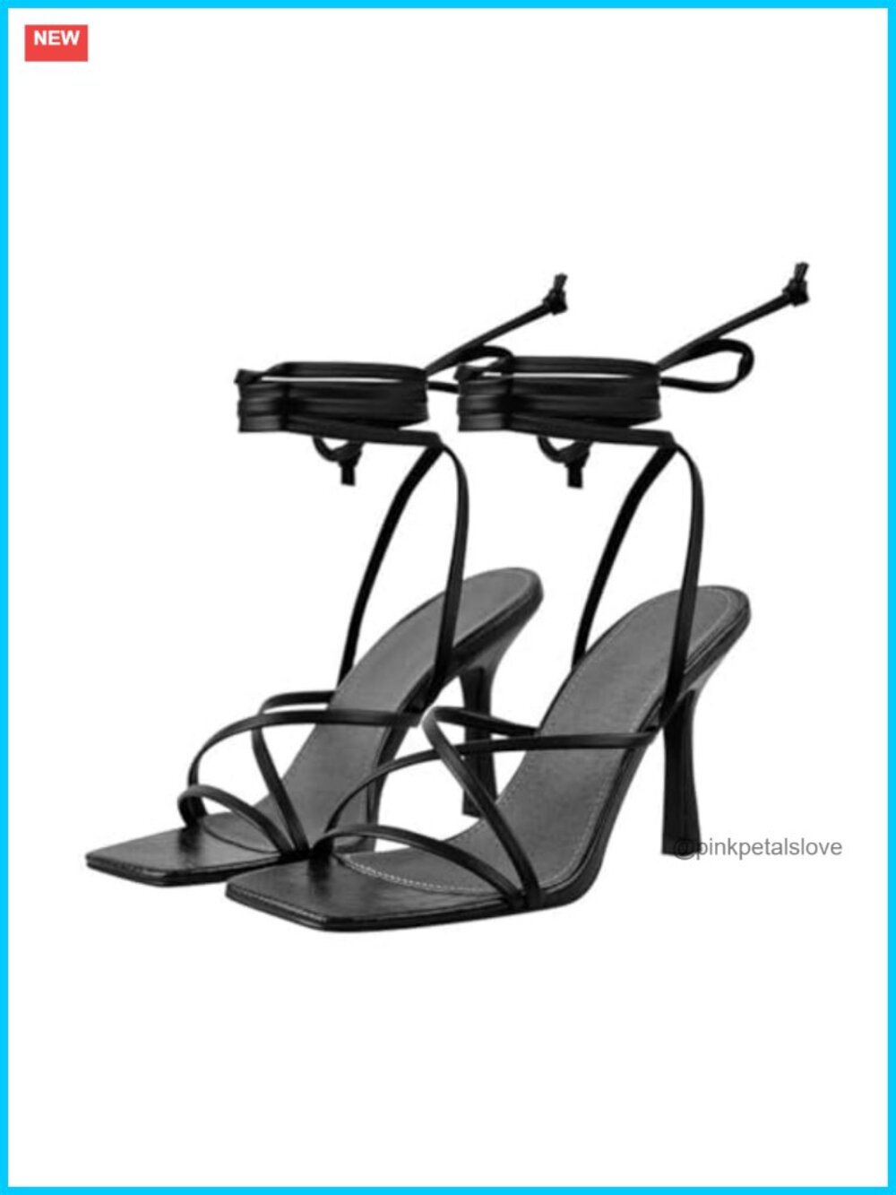 LISHAN Women's Stiletto High Heels Strappy Lace Up Sandals